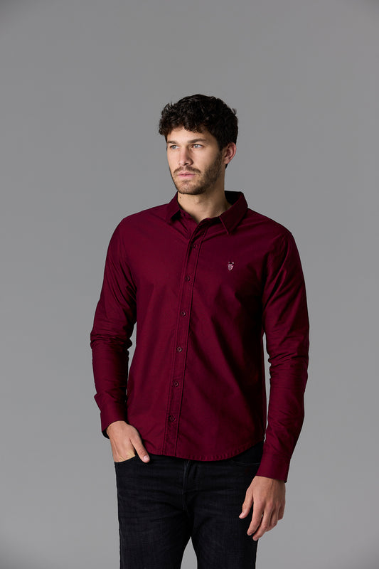 Men's Burgundy Button-Down Shirt | SOW_2_ECOM_WEB_240