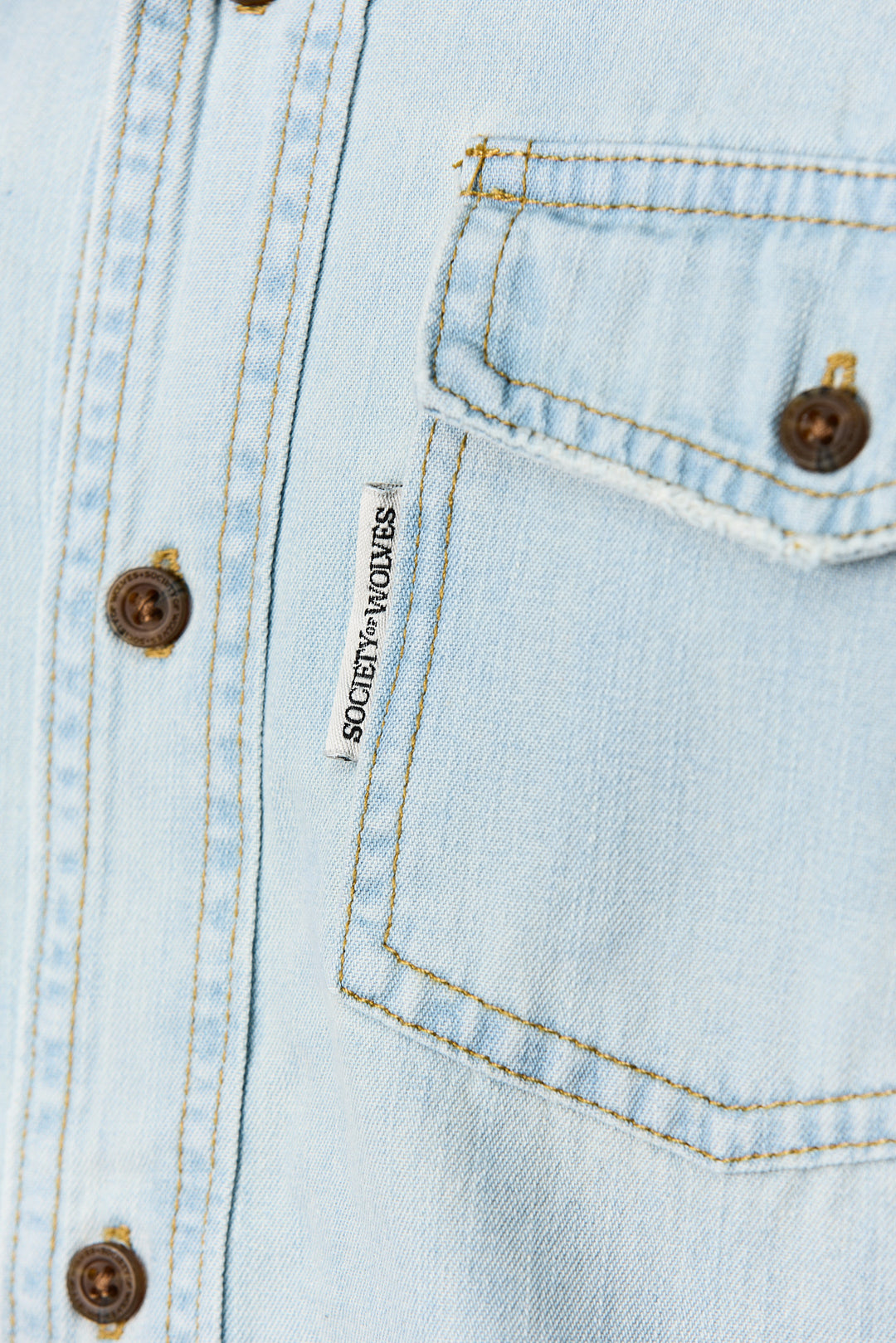Long Sleeve Denim Shirt Light Wash