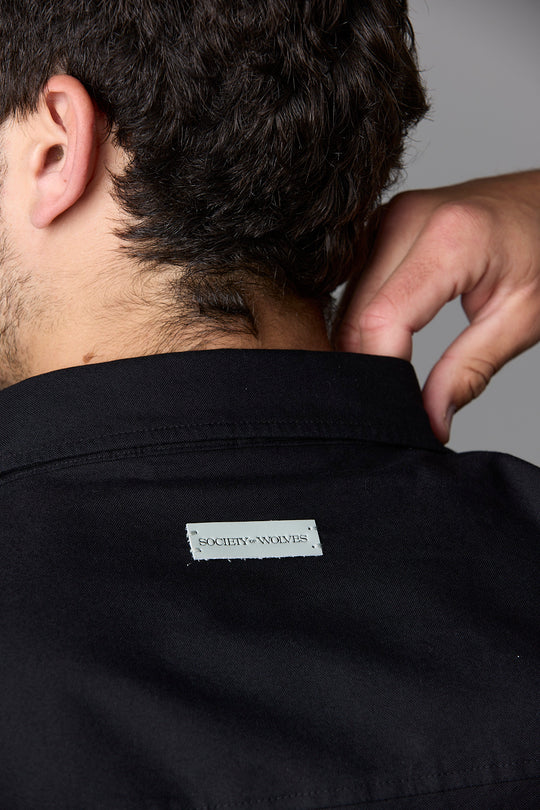 Society of Wolves black shirt collar