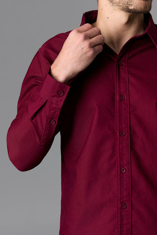 Men's burgundy button-up shirt - SOW_2_ECOM_WEB_251