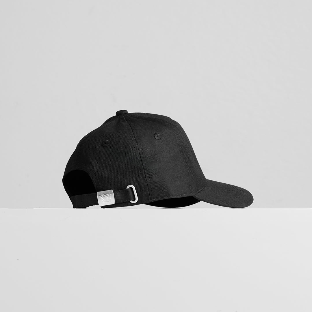 Black baseball cap product view