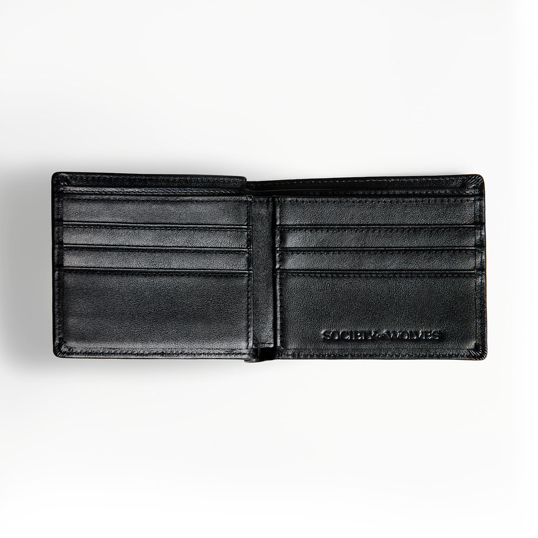 Society of Wanderers Black Leather Wallet - Products