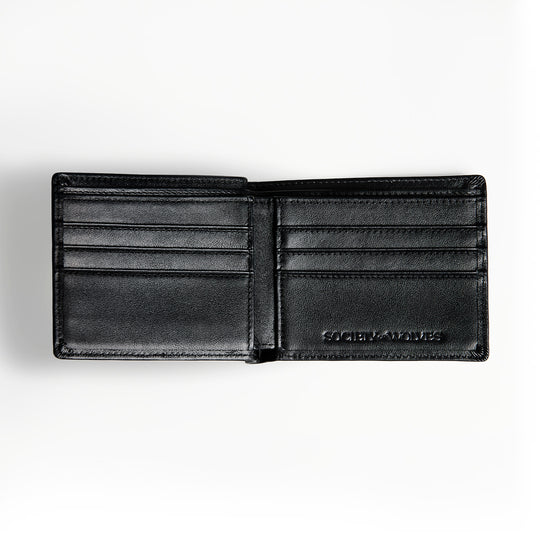 Society of Wanderers Black Leather Wallet - Products