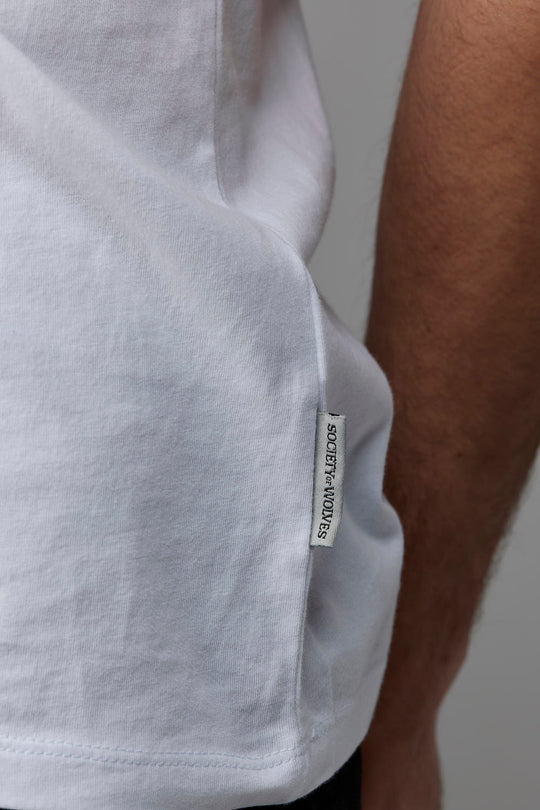 SOW ECOM white t-shirt with brand label