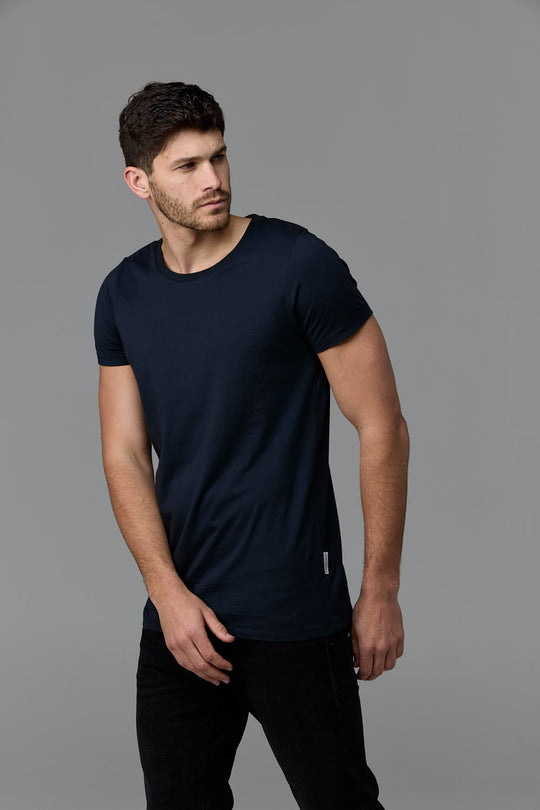SOW ECOM Web - Man wearing navy t-shirt