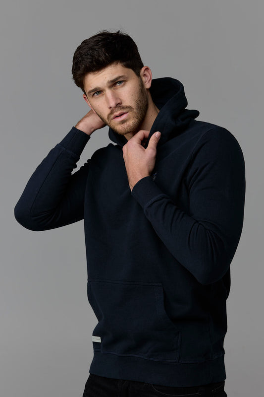 SOW ECOM - Man wearing navy hoodie