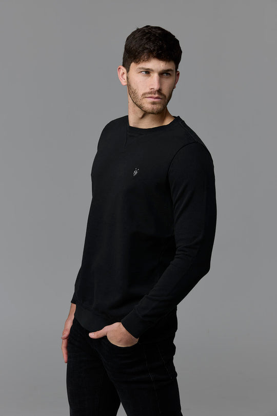 Men's black crew neck sweater - SOW_ECOM_WEB_30