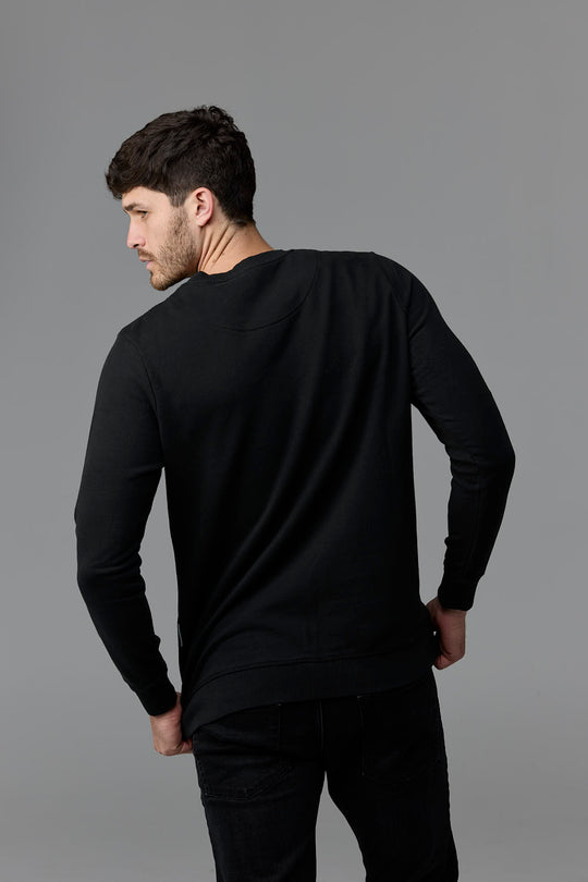Men's black crew neck sweater - SOW_ECOM_WEB_37