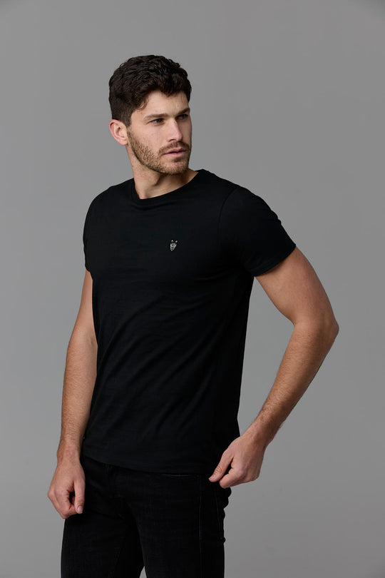 SOW ECOM Black T-Shirt on Male Model