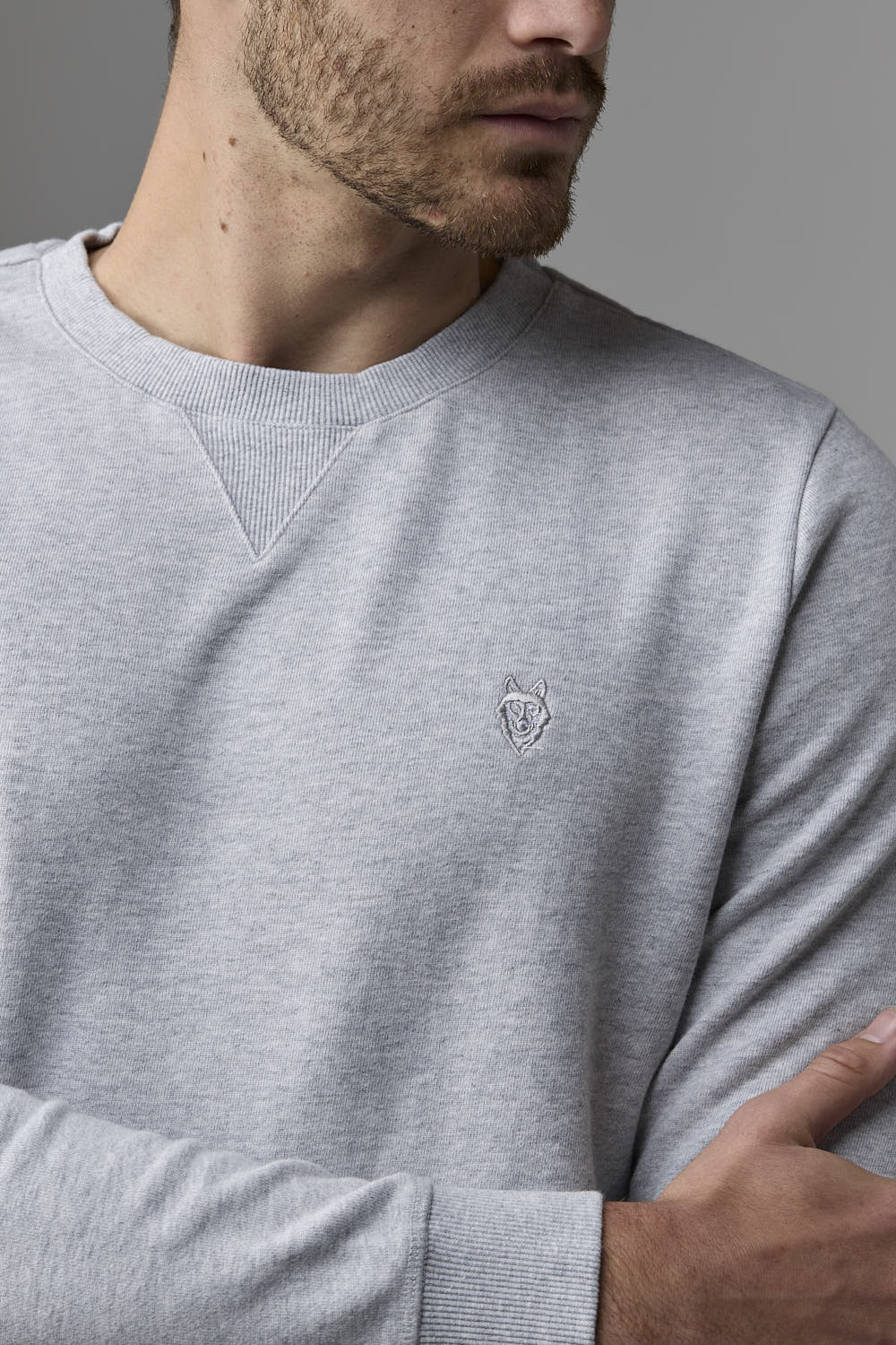 SOW ECOM - Grey sweatshirt on man