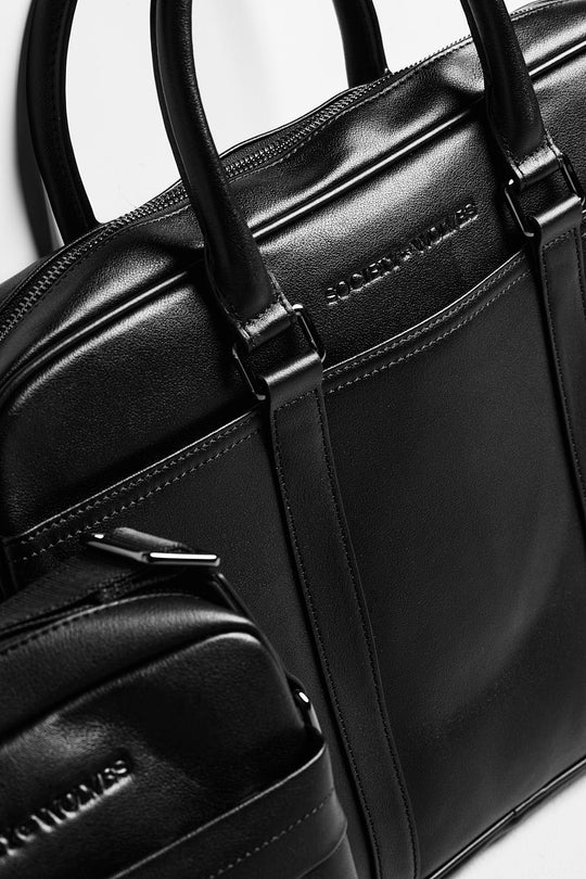 SOW Products - Black leather briefcase and bag