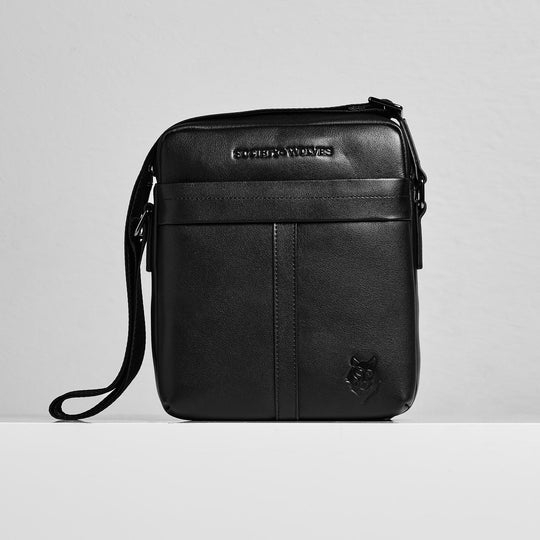 SOW Products Black Leather Messenger Bag