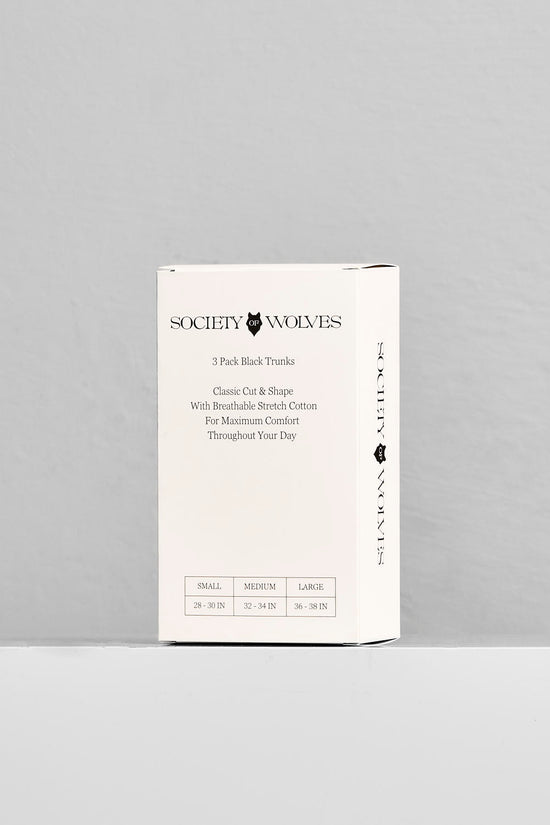 Society Wolves 3-Pack Black Trunks